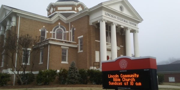 Lincoln Cultural with sign